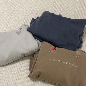 Abercrombie Brown Logo Sweatshirt + Navy & Light Gray